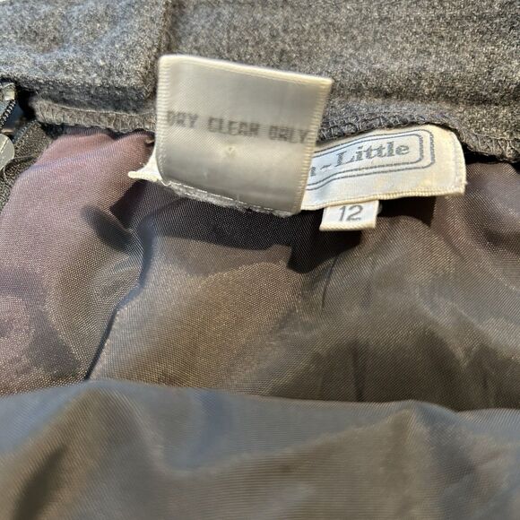 Anderson LIttle Wool Blend Midi Skirt Gray Size 12 Fully Lined Classic - Picture 8 of 9